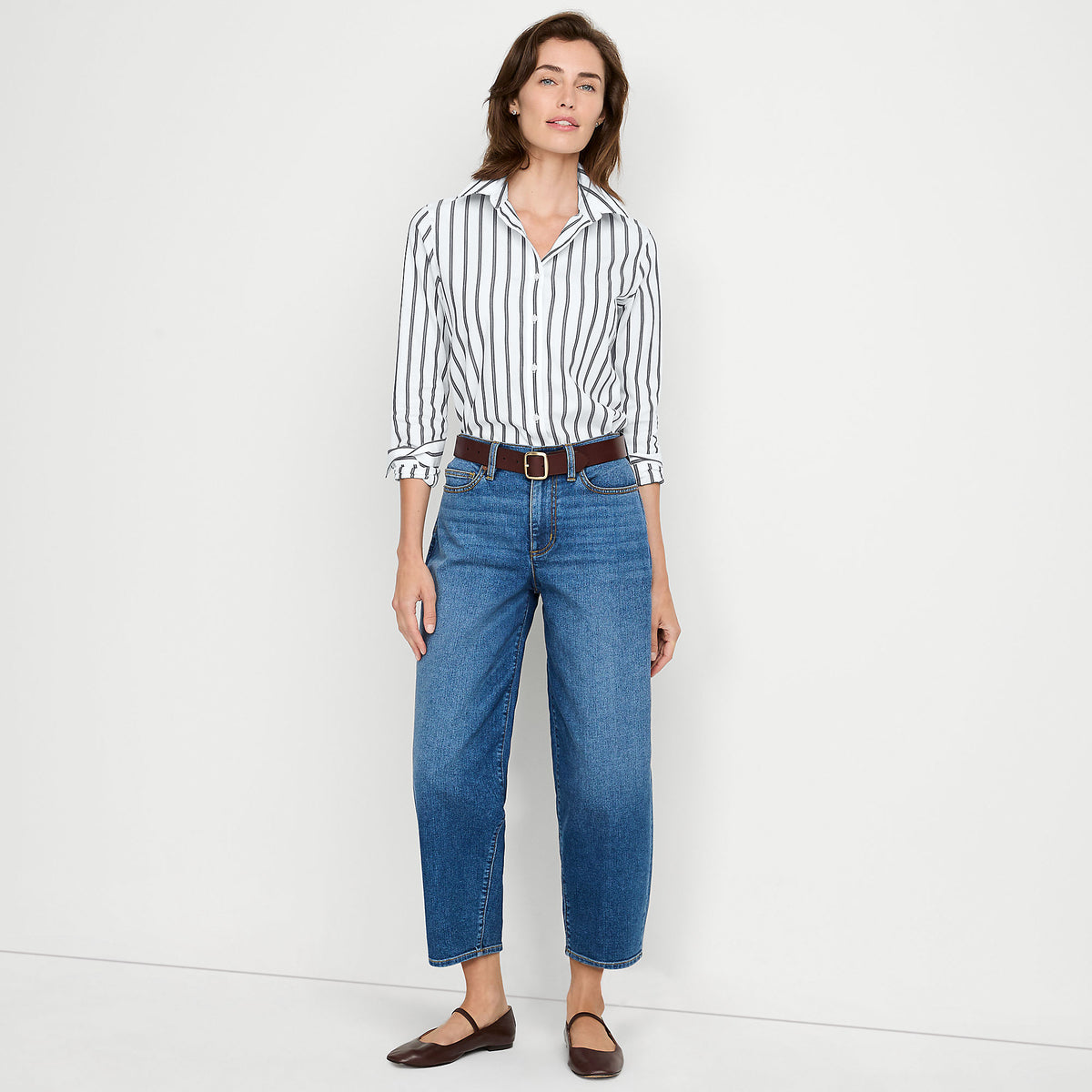 Women's Tall Recover High Rise Barrel Leg Ankle Jeans