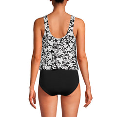 Women's D-Cup Chlorine Resistant One Piece Fauxkini Swimsuit
