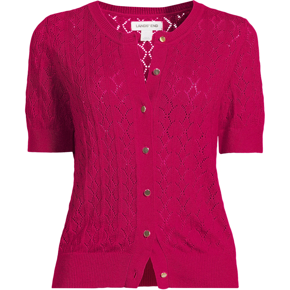 Women's Cotton Viscose Short Sleeve Cardigan Sweater