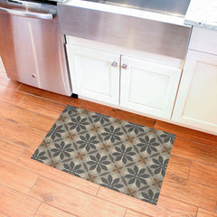 Matterly Skid Resistant Floral Mosaic Floor Mat