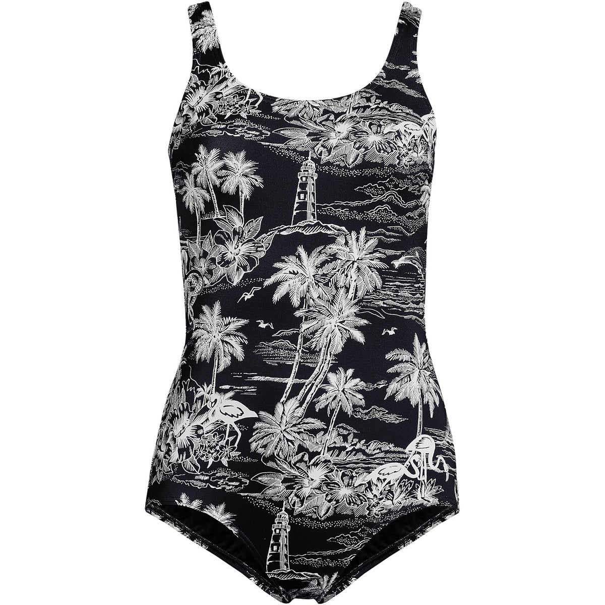 Women's Petite Tugless Low Leg One Piece Swimsuit