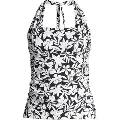 Women's Plus Size Chlorine Resistant Square Neck Halter Tankini Swimsuit Top