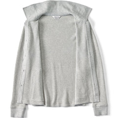 Women's Plus Size Long Sleeve Waffle Collared Shacket