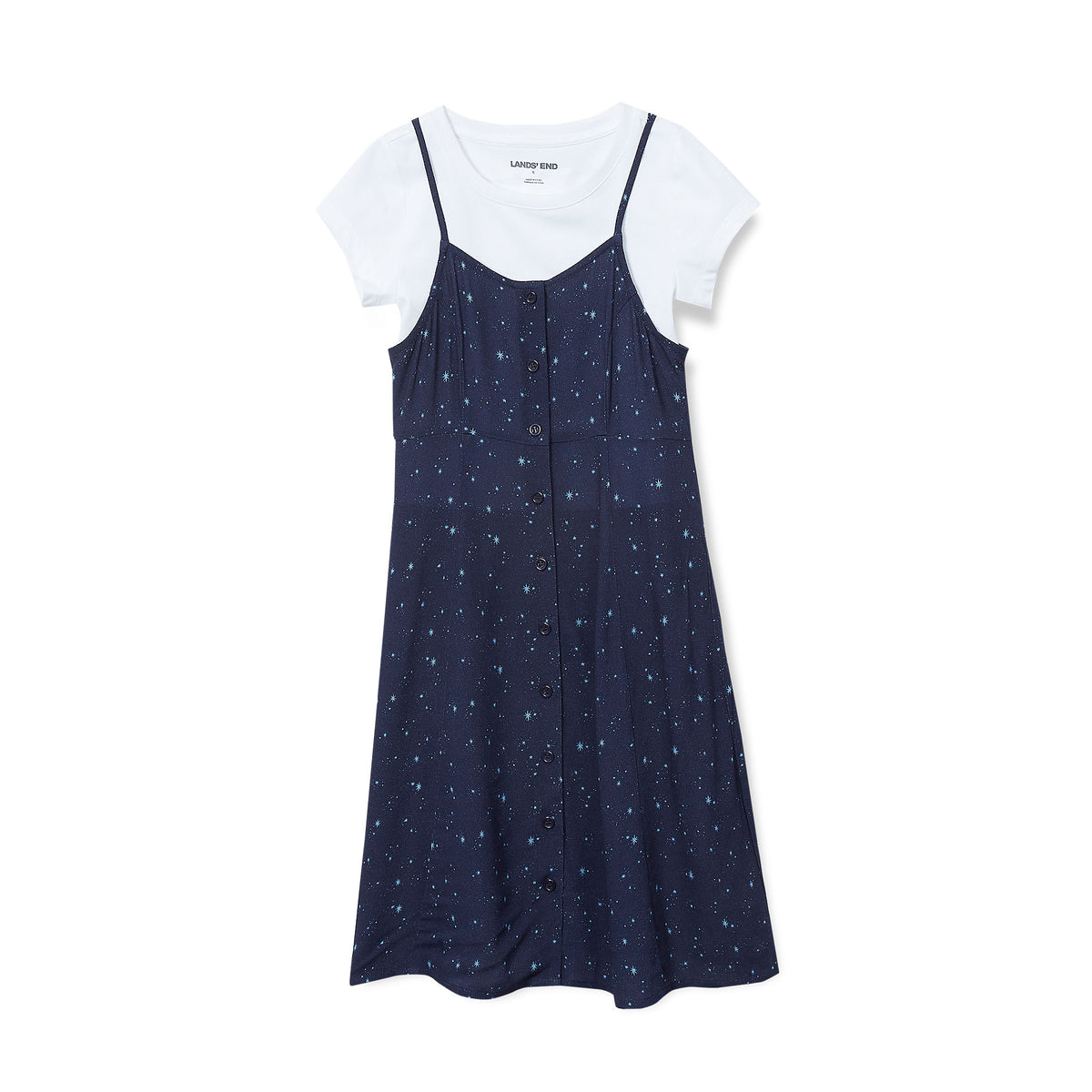 Girls Slip Dress with Short Sleeve Tee