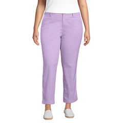 Women's Plus Size Mid Rise Classic Straight Leg Chino Ankle Pants