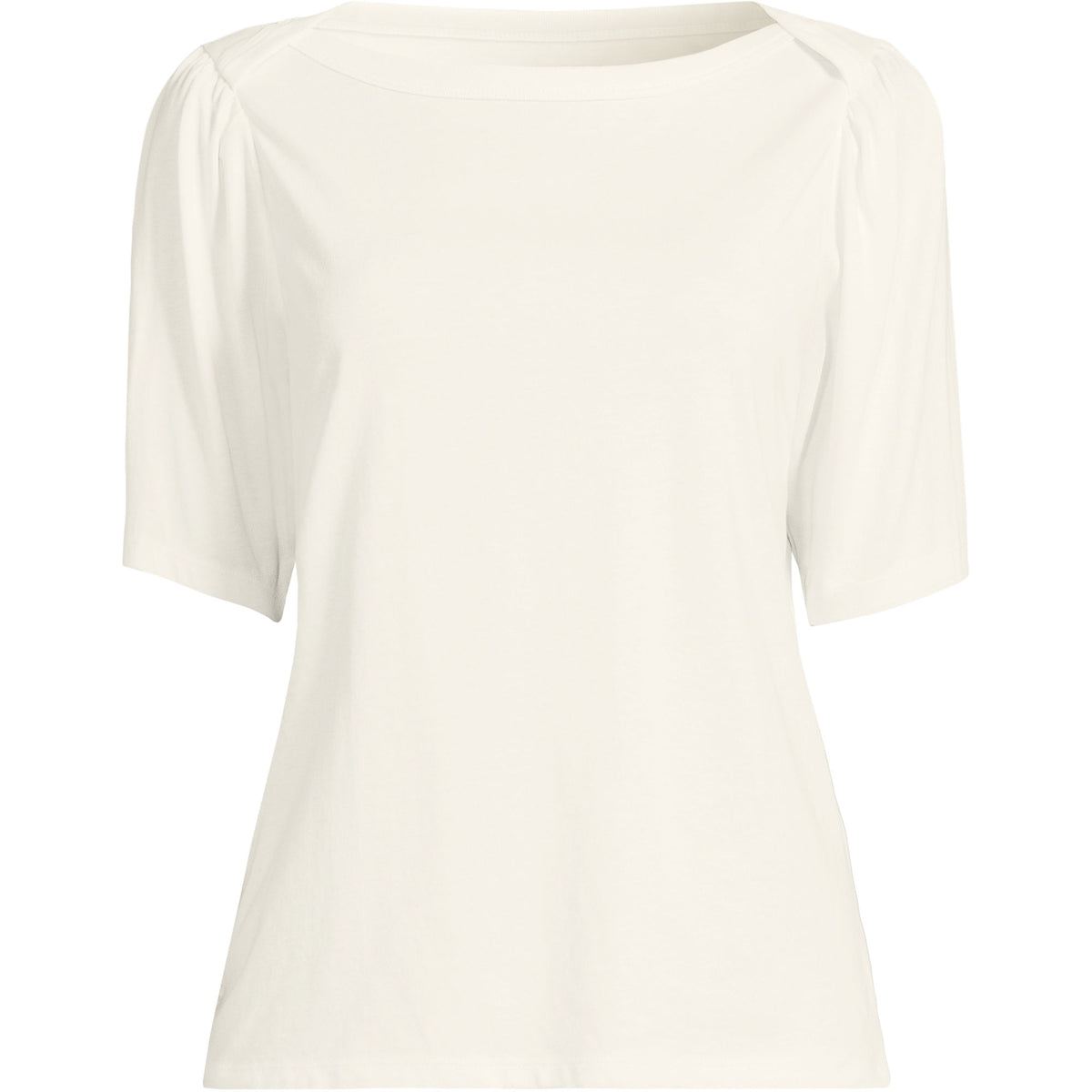 Women's Elbow Sleeve Supima Cotton Boatneck T-Shirt