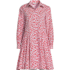 Women's Plus Size Poplin Button Front Dress with Godets