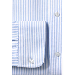 School Uniform Men's Long Sleeve Striped Oxford Dress Shirt