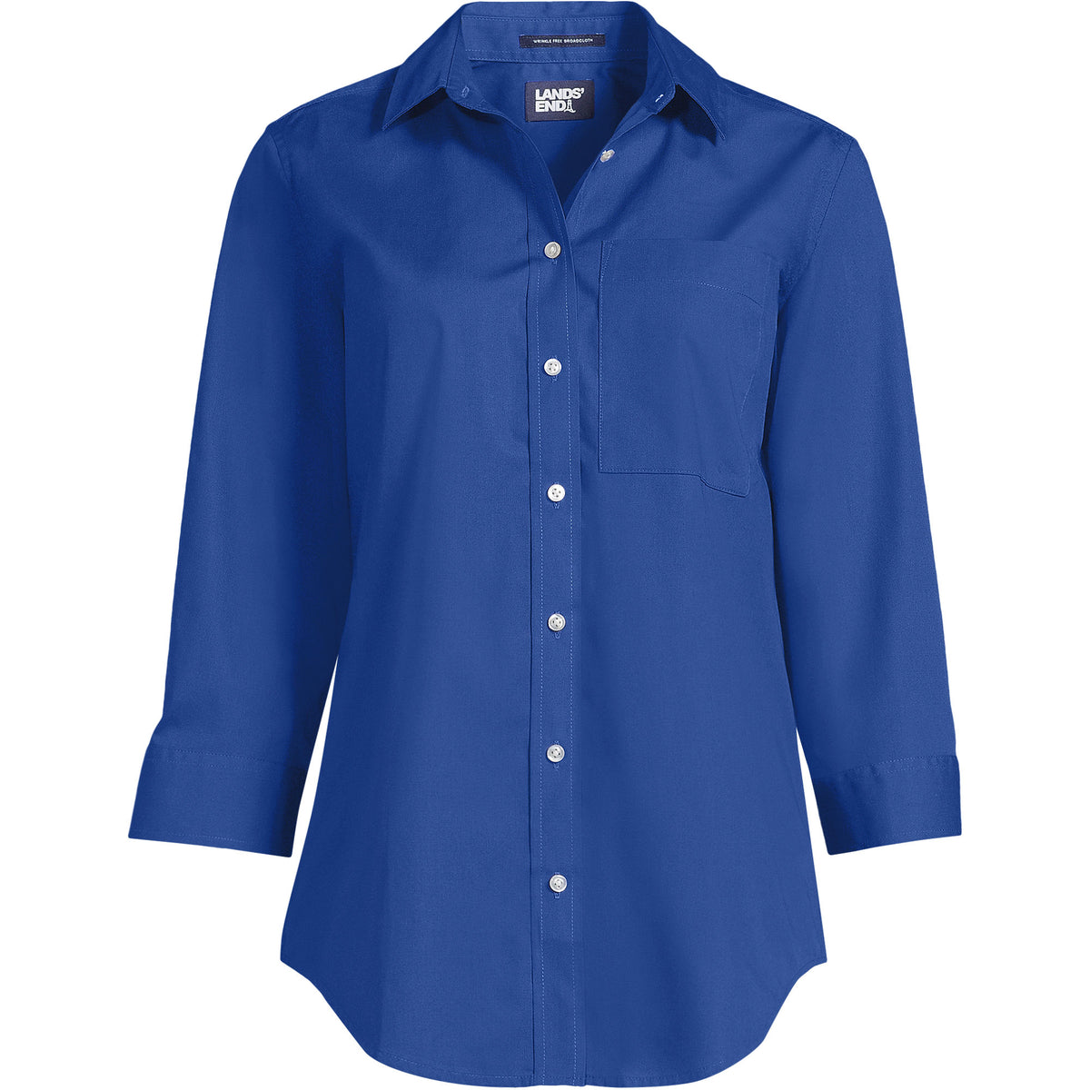 School Uniform Women's Plus Three Quarter Sleeve Broadcloth Easy Shirt
