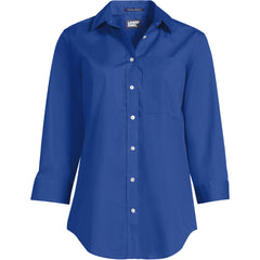 School Uniform Women's Petite Three Quarter Sleeve Broadcloth Easy Shirt
