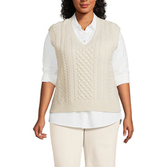 Women's Plus Size Cable Vest Sweater