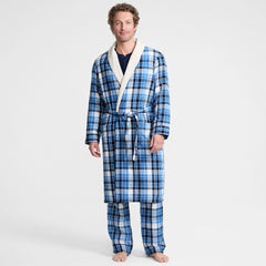 Men's Sherpa Fleece Lined Flannel Robe