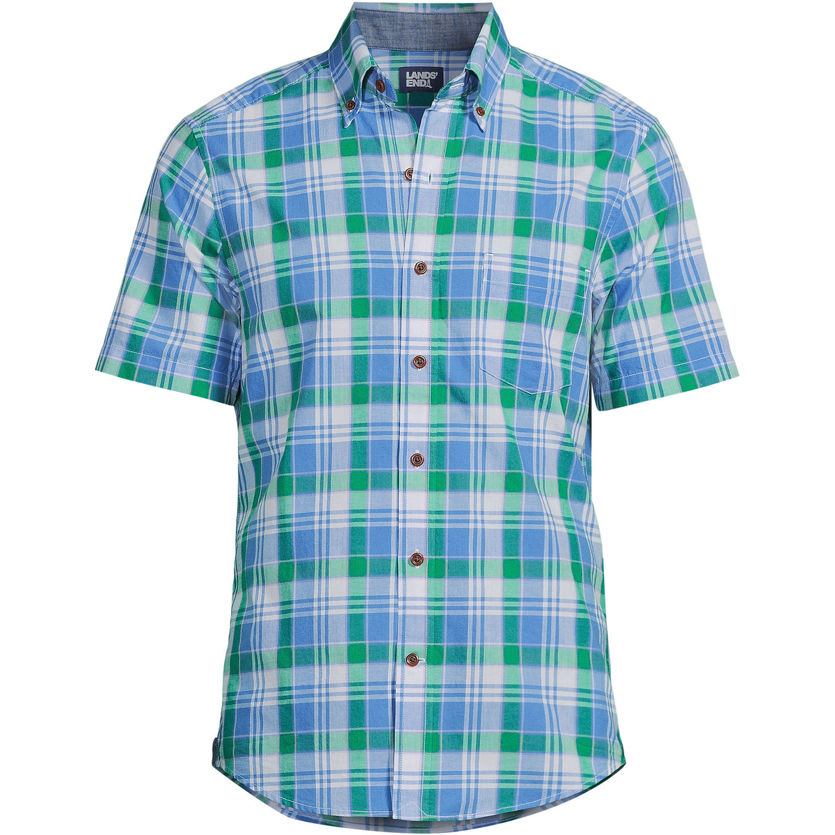 Men's Traditional Fit Short Sleeve Madras Shirt