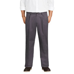 Men's Big and Tall No Iron Comfort Waist Traditional Fit Pleated Front Chino Pant