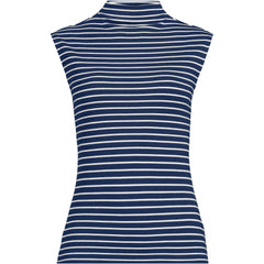 Women's Plus Size Cap Sleeve Drapey Rib Fitted Funnel Neck Tank
