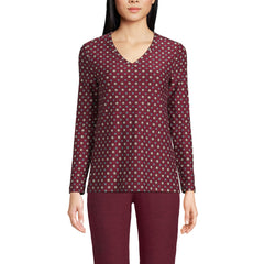 Women's Petite Long Sleeve Performance V-Neck Top