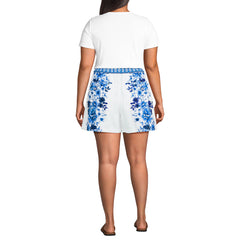 Women's Plus Size Poplin Pull On Pleated 5" Shorts - Set Bottom
