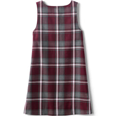Girls Plaid Button Shoulder Patch Pocket Jumper