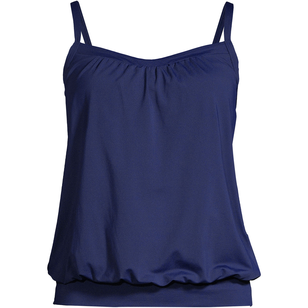 Women's DD-Cup Chlorine Resistant Blouson Tankini Swimsuit Top