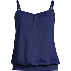Women's DDD-Cup Chlorine Resistant Blouson Tankini Swimsuit Top