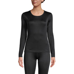 Women's Petite Silk Interlock Long Sleeve Crewneck Long Underwear Top