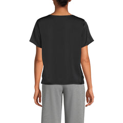 Women's Charmeuse Short Sleeve Cowl Neck Top
