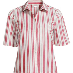 Women's Petite Poplin Button Front Shirt