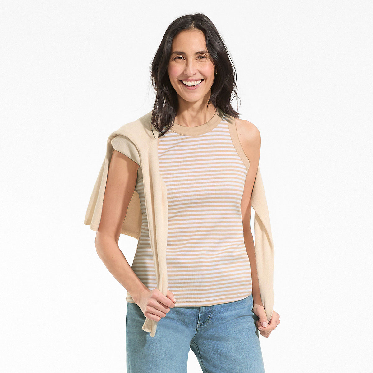 Women's Micro Rib Crew Neck Tank