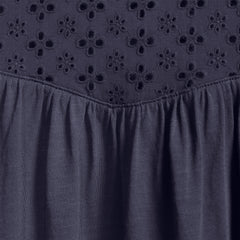 Women's Plus Size 3/4 Sleeve Eyelet Mix Flowy Top