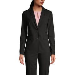 School Uniform Women's Petite Washable Wool Two Button 26 Inch Blazer