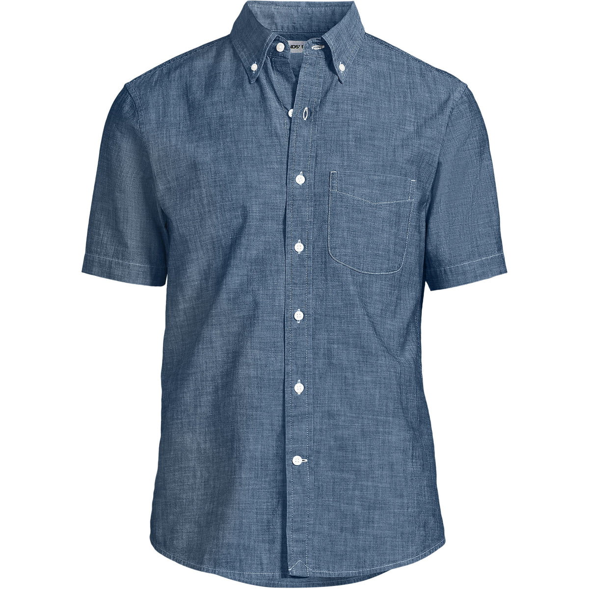 Men's Big Short Sleeve Easy Fit Chambray Shirt