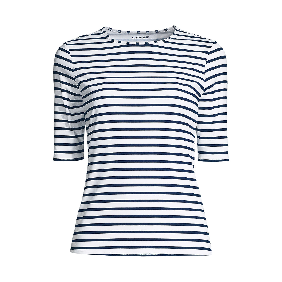 Women's Petite SunShade UPF 50 Elbow Sleeve Rash Guard Swim Tee