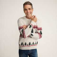 Men's Long Sleeve Drifter Christmas Tree Crewneck Sweater