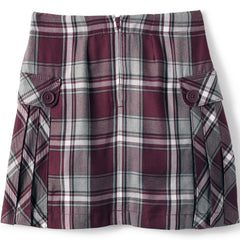 Girls Plus Above the Knee Plaid Side Pleat Skort