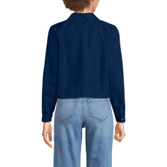 Women's Boxy Cropped No Iron Pintuck Shirt