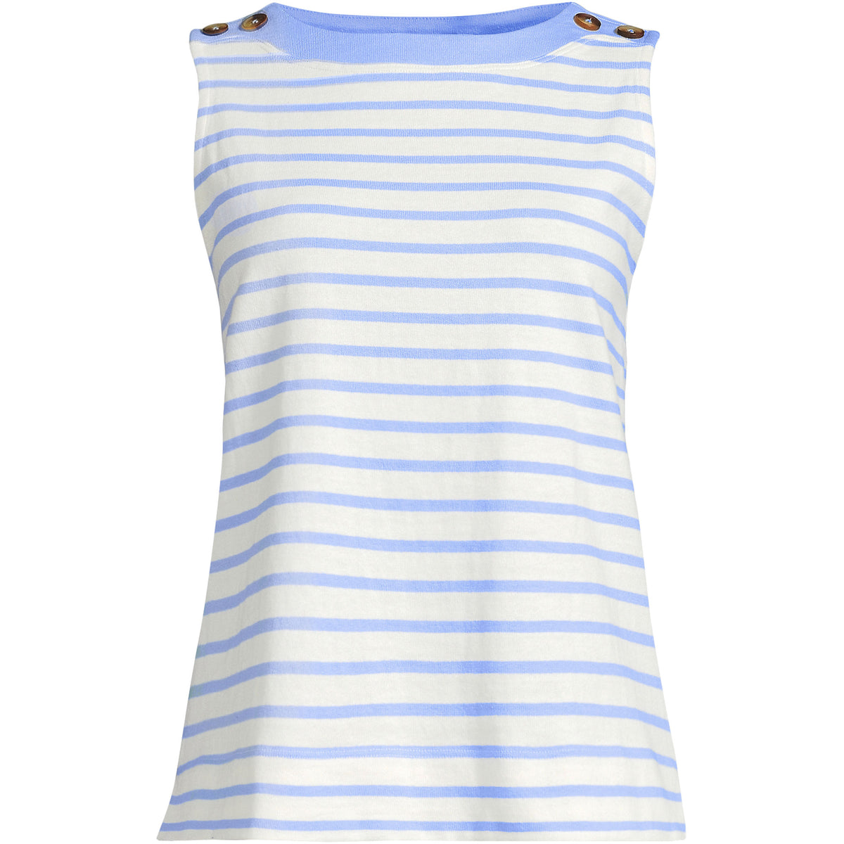 Women's Plus Size Mariner Button Shoulder Tank