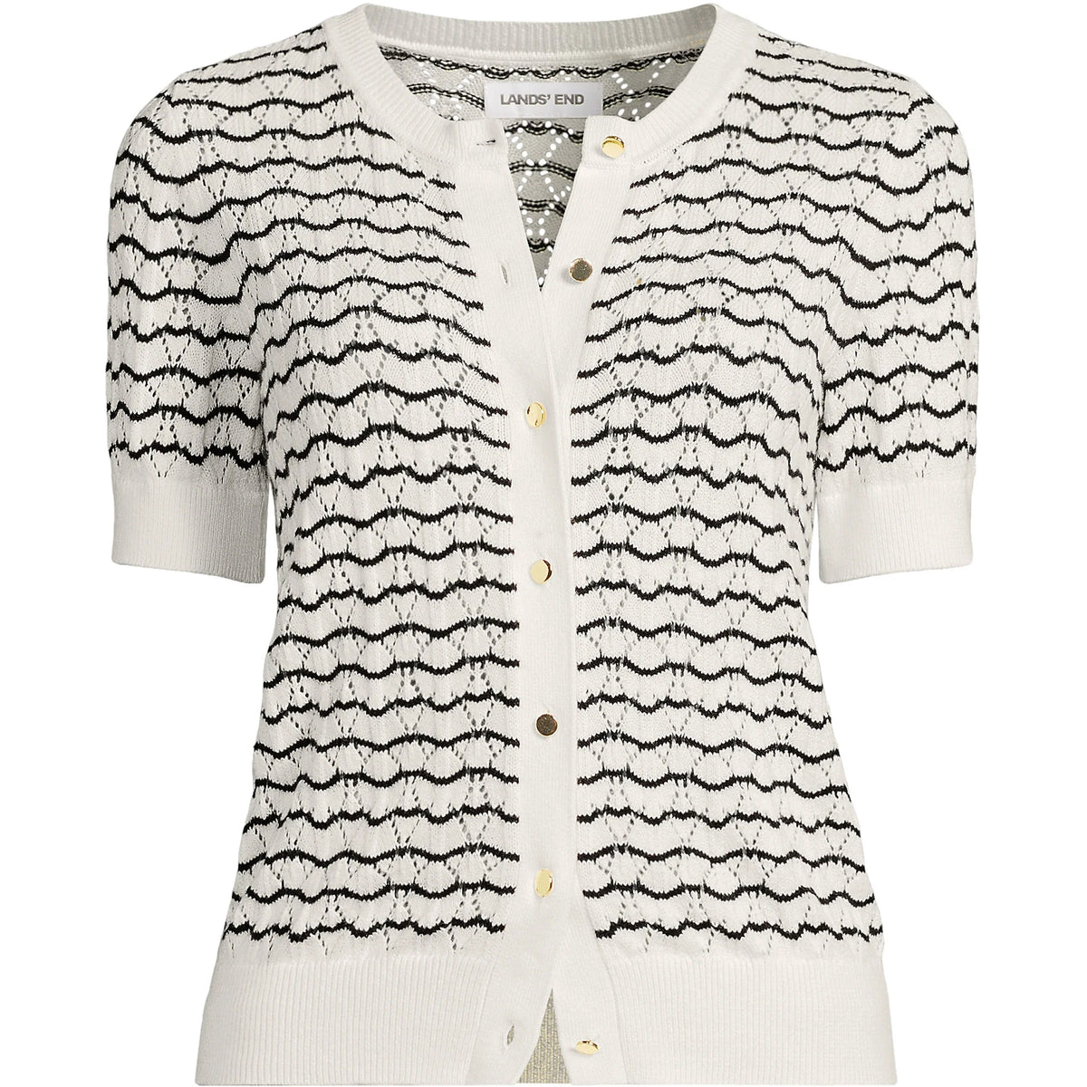 Women's Plus Size Cotton Viscose Short Sleeve Cardigan Sweater