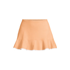 Women's Pique Ruffle Hem Mini Swim Skirt