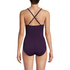 Women's Long Torso New SlenderSuit Pleated Low Leg One Piece Swimsuit