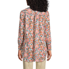 Women's Linen A-Line Long Sleeve Tunic Top