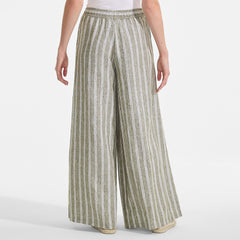 Women's Petite Linen High Rise Palazzo Pants - Set Bottom