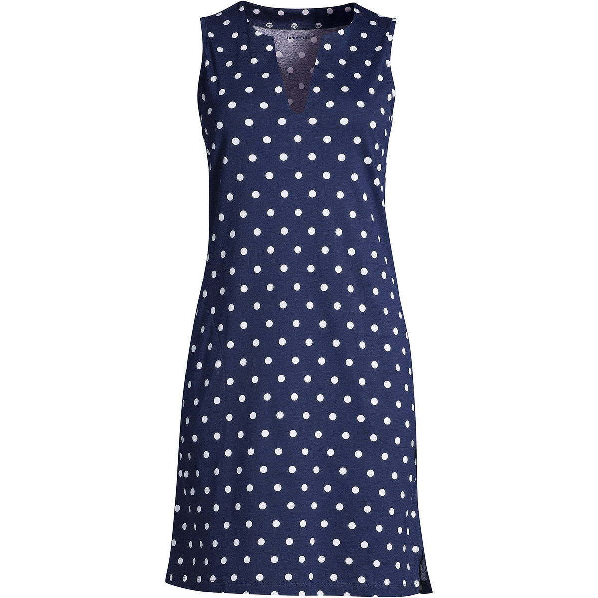 Women's Long Cotton Jersey Sleeveless Swim Cover-up Dress Print