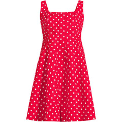 Women's Princess Seam Poplin Above the Knee Dress