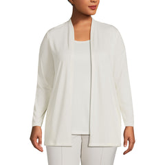 School Uniform Women's Plus Size Long Sleeve Supima Micro Modal Open Cardigan Tunic
