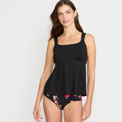 Women's Petite Adjustable Scoop Neck Flutter Tankini Top