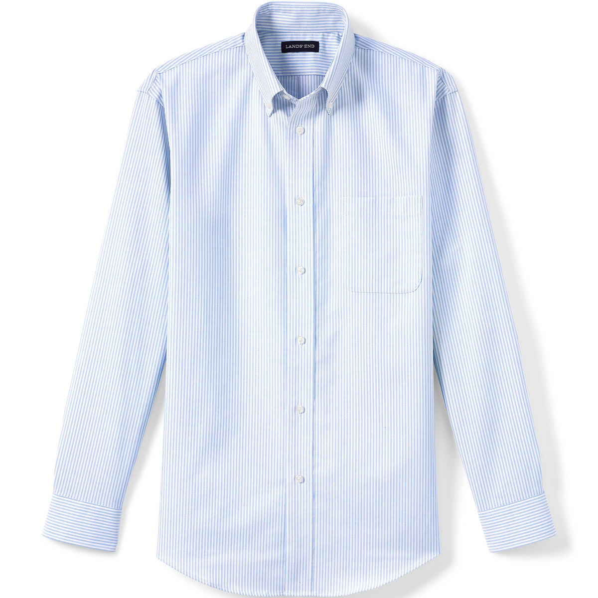 School Uniform Men's Long Sleeve Striped Oxford Dress Shirt