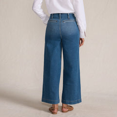Women's Recover Denim High Rise Patch Pocket Extra Wide Leg Crop Jeans
