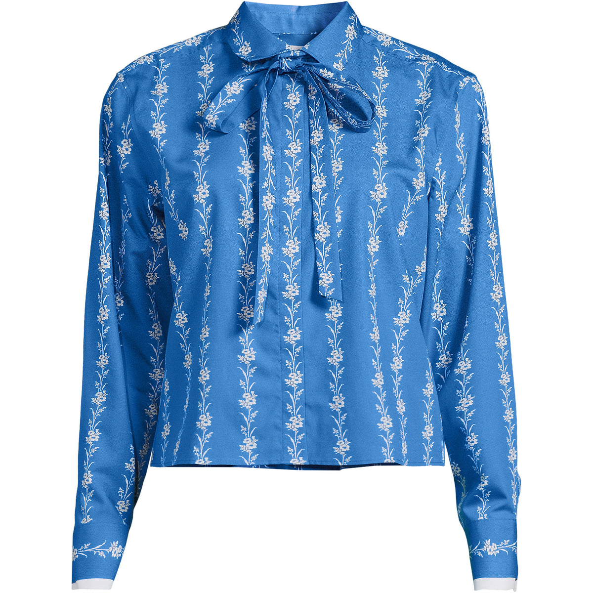 Women's Plus Size Carefree Cotton Shirt with Removable Bow