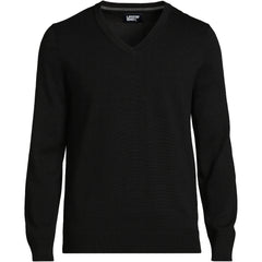 Men's Big Fine Gauge Cotton V Neck Sweater