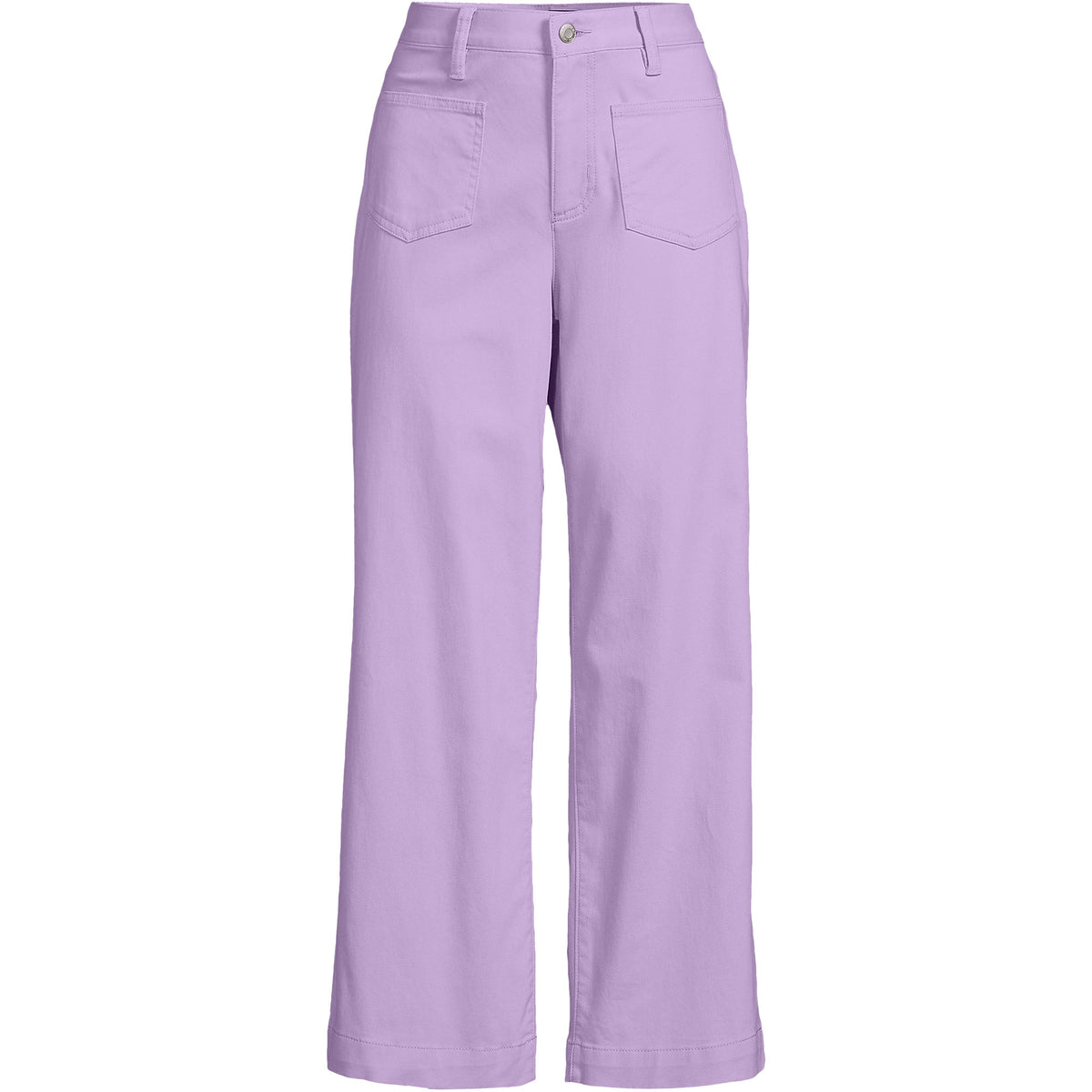 Women's Petite High Rise Patch Pocket Wide Leg Chino Crop Pants